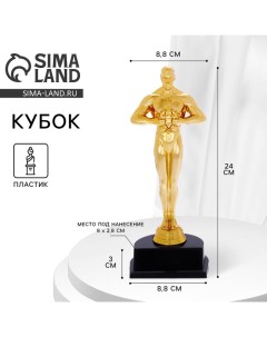 Кубок, наградная фигура мужская «Оскар», подставка пластик, чёрная, 24 см Сима-ленд