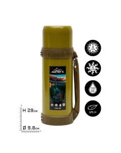 Термос «Движение. Урал», 1.2 л, 9.8×29 см, с кружкой, сохраняет тепло 18 ч, нержавеющая сталь, пластик, зелёный 524 Мастер к