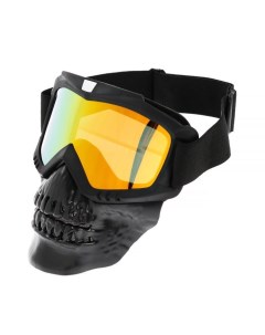 Очки-маска для езды на мототехнике, разборные, визор оранжевый, чёрные Torso