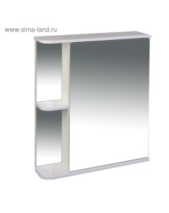 Зеркало - шкаф для ванной комнаты «Тура», 3 полки, 154×600×700 мм, цвет белый Alterna