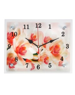 Часы-картина настенные, интерьерные «Орхидея», бесшумные, 25×20 см Сюжет