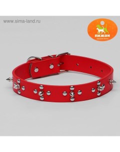 Ошейник из мягкой искусственной кожи с шипами и заклёпками, 54 х 2,5 см, микс цветов Пижон