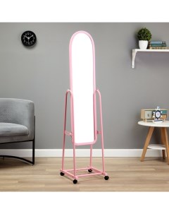 Зеркало напольное «» Basic, на колёсиках, 31×160 см, цвет розовый Клик мебель