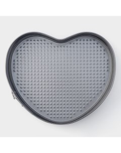 Форма для выпечки «Элин. Сердце», 28.5×25.5×6.6 см, разъёмная, антипригарное покрытие, чёрная Доляна