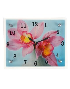 Часы-картина настенные, интерьерные «Цветы в вазе», бесшумные, 25×20 см Сюжет