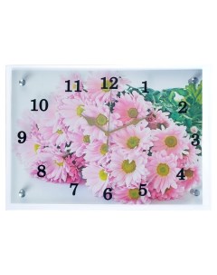 Часы=картина настенные, интерьерные «Хризантемы», бесшумные, 25×35 см Сюжет