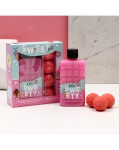 Подарочный набор Sweet Gift, гель для душа 300 мл и бомбочки для ванны 4×40 г Чистое счастье