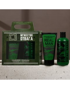 Подарочный набор «Сила, мужество, отвага», гель для душа 300 мл и гель для бритья 110 мл, HARD LINE Чистое счастье