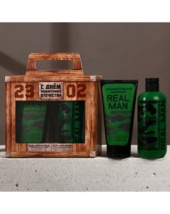 Подарочный набор «С Днём защитника Отечества!»: гель для душа 300 мл и гель для бритья 110 мл, HARD LINE Чистое счастье