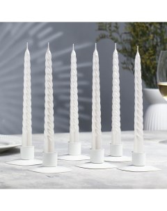 Набор свечей витых, 1.9×20 см, 6 шт., перламутровый металлик Богатство аромата