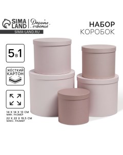 Набор коробок 5 в 1, упаковка подарочная, «Кофейный», 13 х 14‒19.5 х 22 см Дарите счастье