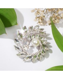 Брошь «Сияющая спираль», цвет белый в серебре Qf