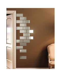 Зеркало настенное «Кирпичики», на клеевой основе, акриловое, 18 шт., 15×6 см Qf