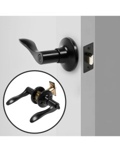 Защелка (мод.3187), межкомнатная, фиксатор, матовая, чёрная Tundra