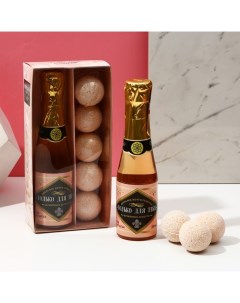 Подарочный набор косметики «Счастливых моментов», гель для душа шампанское 250 мл и бомбочки для ванны Чистое счастье