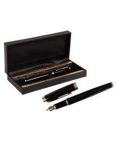 Ручка подарочная перьевая, в кожзам футляре ПБ IM, корпус чёрный с золотом Calligrata