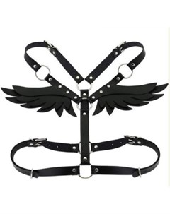 Портупея БДСМ с крыльями, на грудь, экокожа, размер OS, черный Оки-чпоки