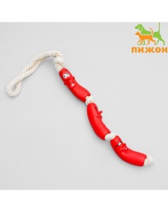 Игрушка резиновая «3 сосиски» на канате, 50 см, микс Пижон