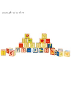 Кубики детские «ABC» деревянные, 24 детали Hape