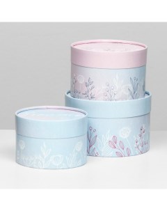 Набор шляпных коробок 3 в 1 «Счастье», завальцованная, 16 × 10, 14 × 9, 13×8.5 см Upak land