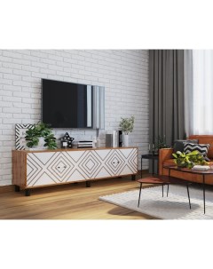 Тумба для ТВ «. Ромб» HYGGE, 1844×451×530 мм, цвет дуб/белый Клик мебель