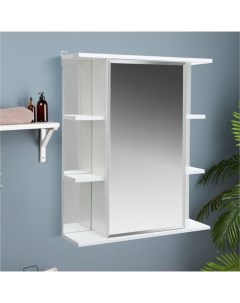 Зеркало - шкаф для ванной комнаты «. Герда 60» правый, 175×600 мм, цвет белый Клик мебель