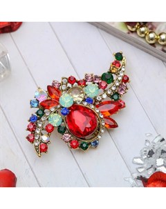 Брошь «Орден» за женственность, цветная в чернёном золоте Qf