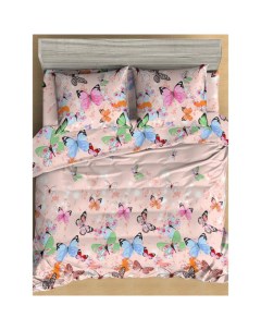Постельное бельё 2 cп Butterflies, размер 180x210 см, 175x215 см, 70x70 см - 2 шт Amore mio