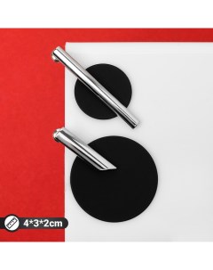 Серьги ассорти «Арт» линии, цвет чёрный в серебре Qf