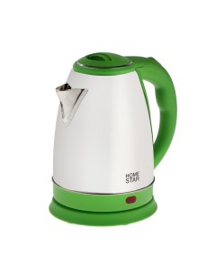 Чайник электрический Homestar HS-1028, металл, 1.8 л, 1500 Вт, серебристо-зелёный