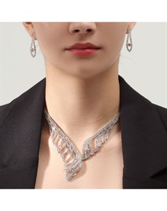 Набор 2 предмета: серьги, колье «Элит» крылья, цвет белый в серебре, 30 см Qf