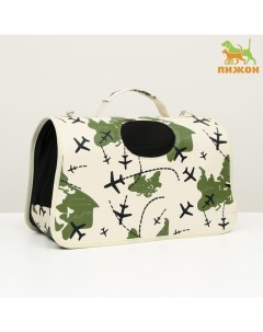 Сумка-переноска каркасная "Самолеты", размер L, 50 х 23 х 30 см Пижон