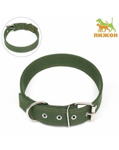Ошейник брезентовый двухслойный, 72×3.5 см, хаки Пижон