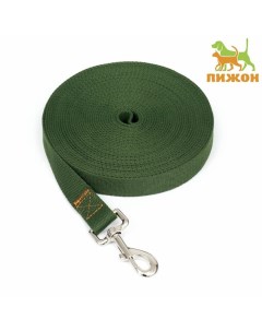 Поводок брезентовый, 10 м × 2.5 см, хаки Пижон