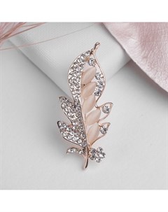 Брошь «Соло» веточка, цветная в золоте Qf