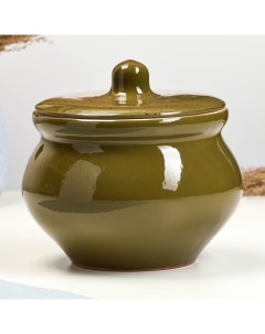 Горшочек для запекания «Оазис», 1,3 л, 16×13 см, зелёный Борисовская керамика