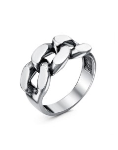Кольцо «Цепь», посеребрение с оксидированием, 18 размер Красная пресня