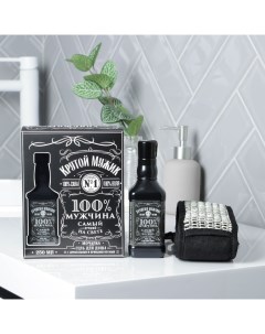 Подарочный набор «Крутой мужик»: гель для душа виски 250 мл и мочалка для тела Чистое счастье