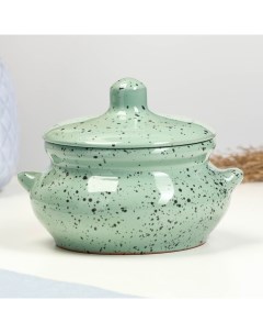 Горшочек для запекания «Гармония», 500 мл, 13×9.5 см, зелёный Борисовская керамика
