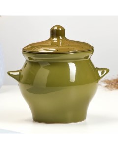 Горшочек для запекания «Оазис», 650 мл, 12×12 см, зелёный Борисовская керамика