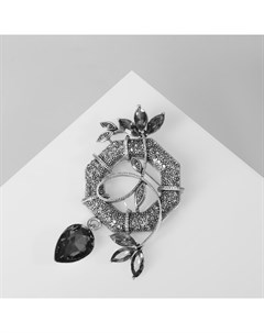 Брошь «Изыск», цвет серый в чернёном серебре Qf