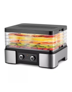 Сушилка для овощей и фруктов Kitfort КТ-1958, 450 Вт, 5 ярусов, таймер, серебристо-чёрная