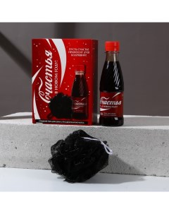 Новогодний подарочный набор косметики «Счастья в Новом году», гель для душа 250 мл и мочалка для тела Чистое счастье