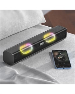 Портативная колонка Hoco BS49, 10 Вт, ВТ 5.1, FM, AUX, TWS , 1800 мАч, подсветка, чёрная