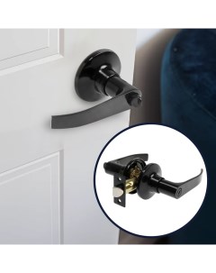 Защелка (мод.3182), межкомнатная, фиксатор, глянцевая, чёрная Tundra