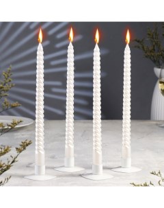 Набор свечей витых, 2.2×30 см, 4 шт., перламутровый металлик Богатство аромата