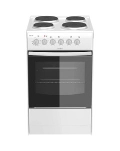 Плита Darina S EM 341 404 W, электрическая, 4 конфорки, 50 л, эмаль, без гриля, белая