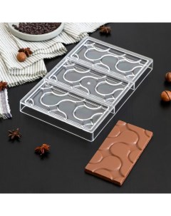 Форма для шоколада «Симпл-димпл», 27,5×17,5×2,5 см, 3 ячейки 15,3×7,5×0,8 см, цвет прозрачный Konfinetta