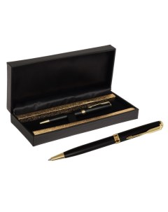 Ручка подарочная шариковая, в кожзам футляре, ПБ S, поворотная, корпус чёрный/золото Calligrata