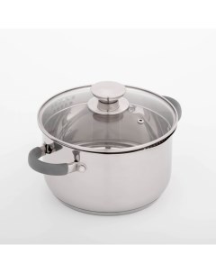 Кастрюля из нержавеющей стали Tefida, 3.5 л, AISI - 201, крышка-дуршлаг, носик для слива, капсульное дно, индукция Magistro